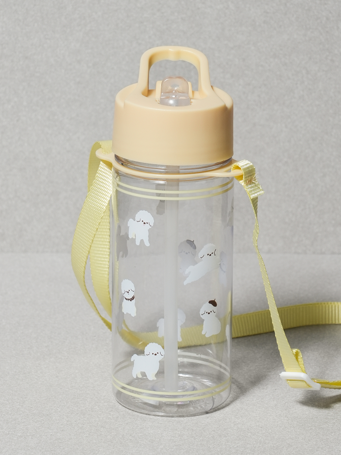 스트랩 빨대 물병 430 ml 옐로우