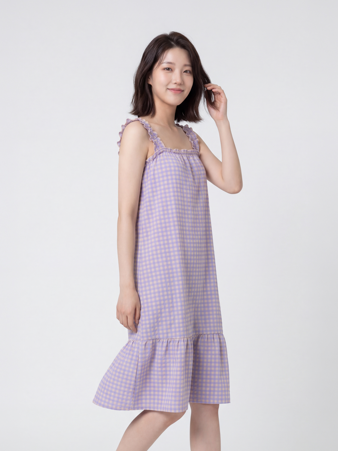 [여성] 어깨 밴딩 원피스 퍼플
