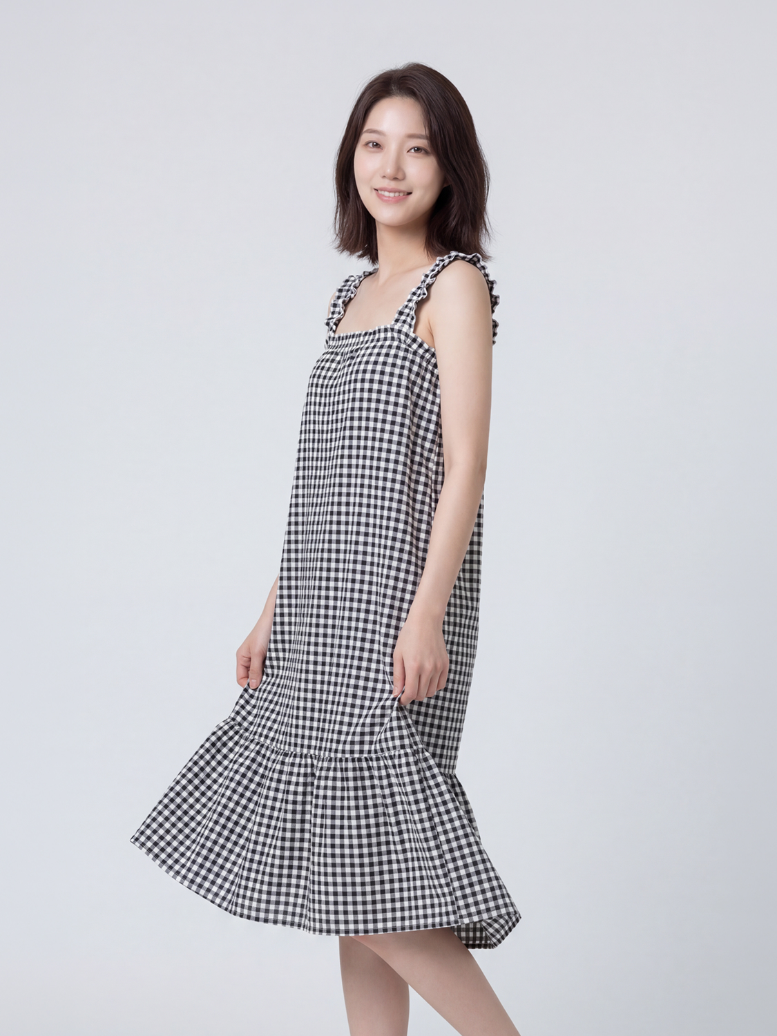 [여성] 어깨 밴딩 원피스 블랙