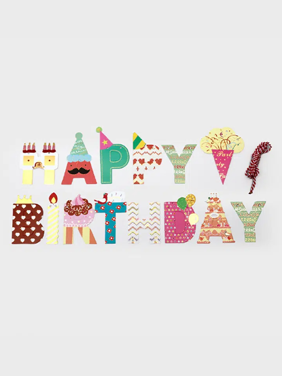 모양 생일 문자 가랜드