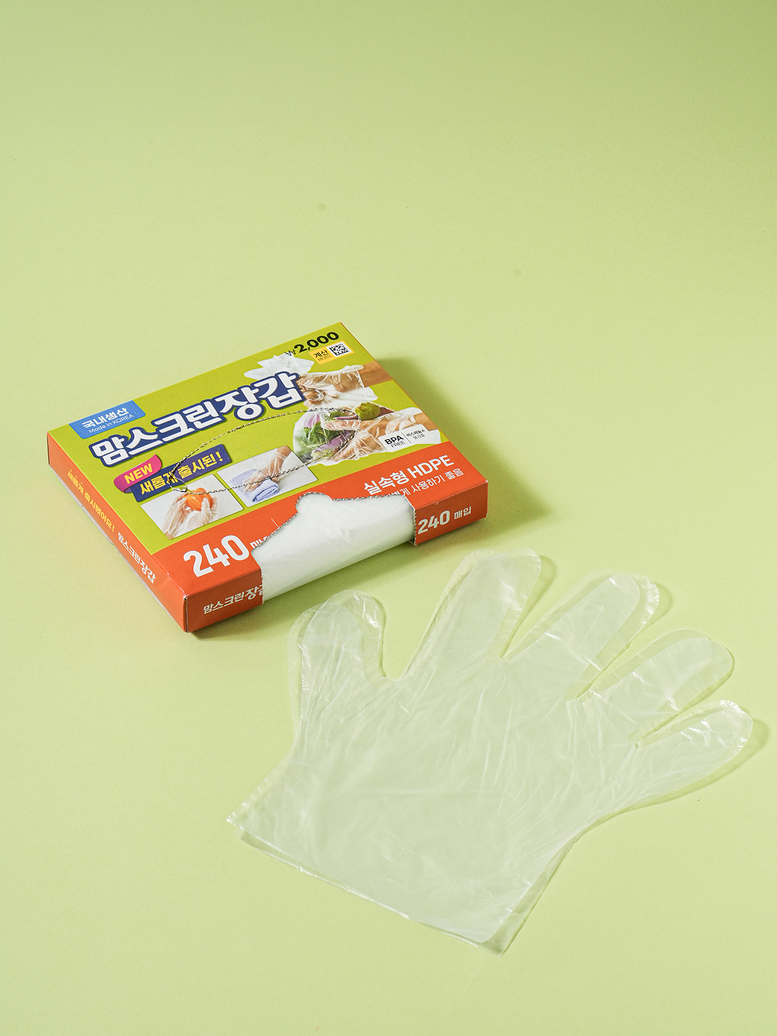 NEW 맘스크린 위생 장갑 HDPE 240매입