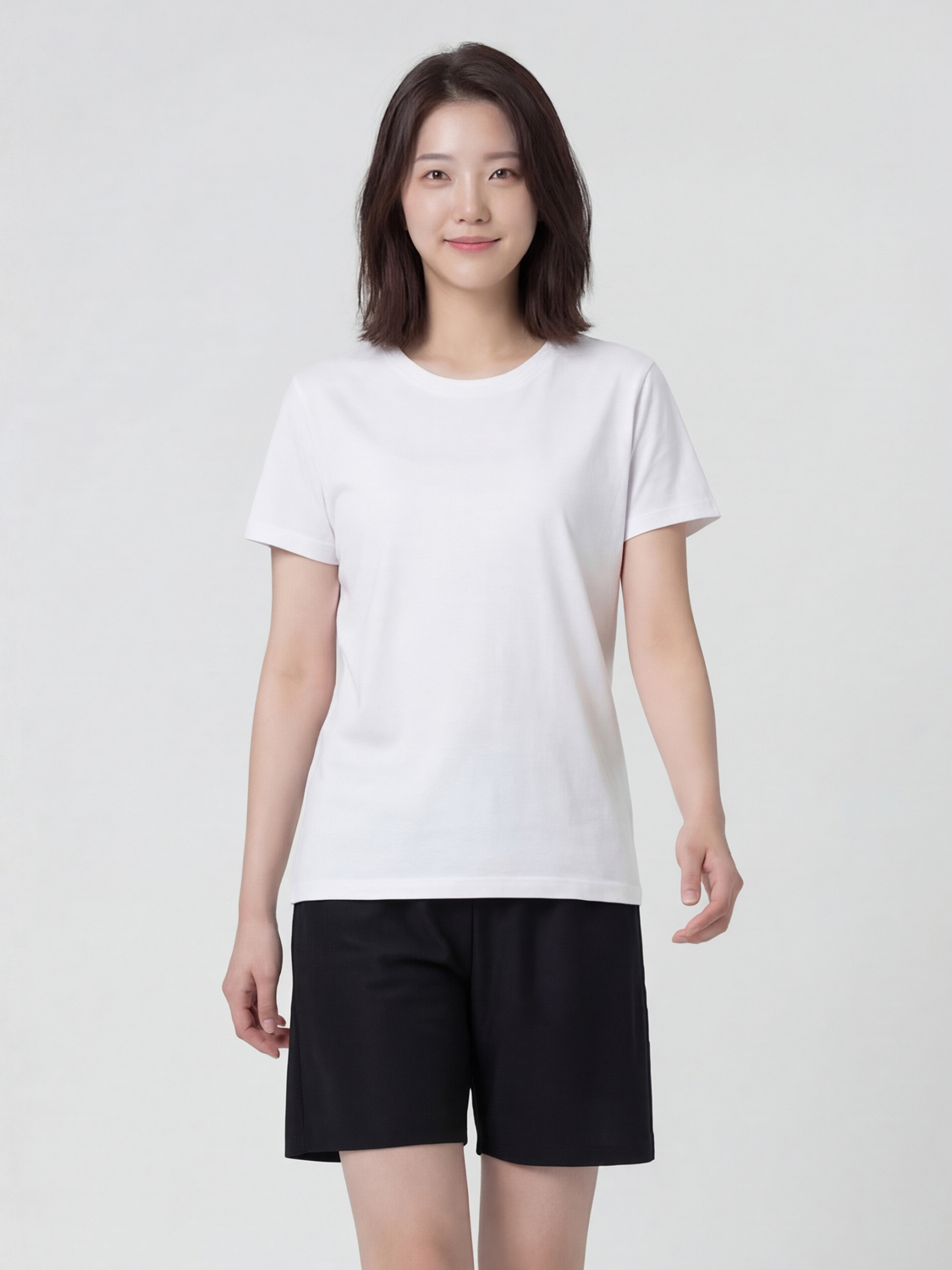 [여성] 골지 프리컷 반바지 블랙