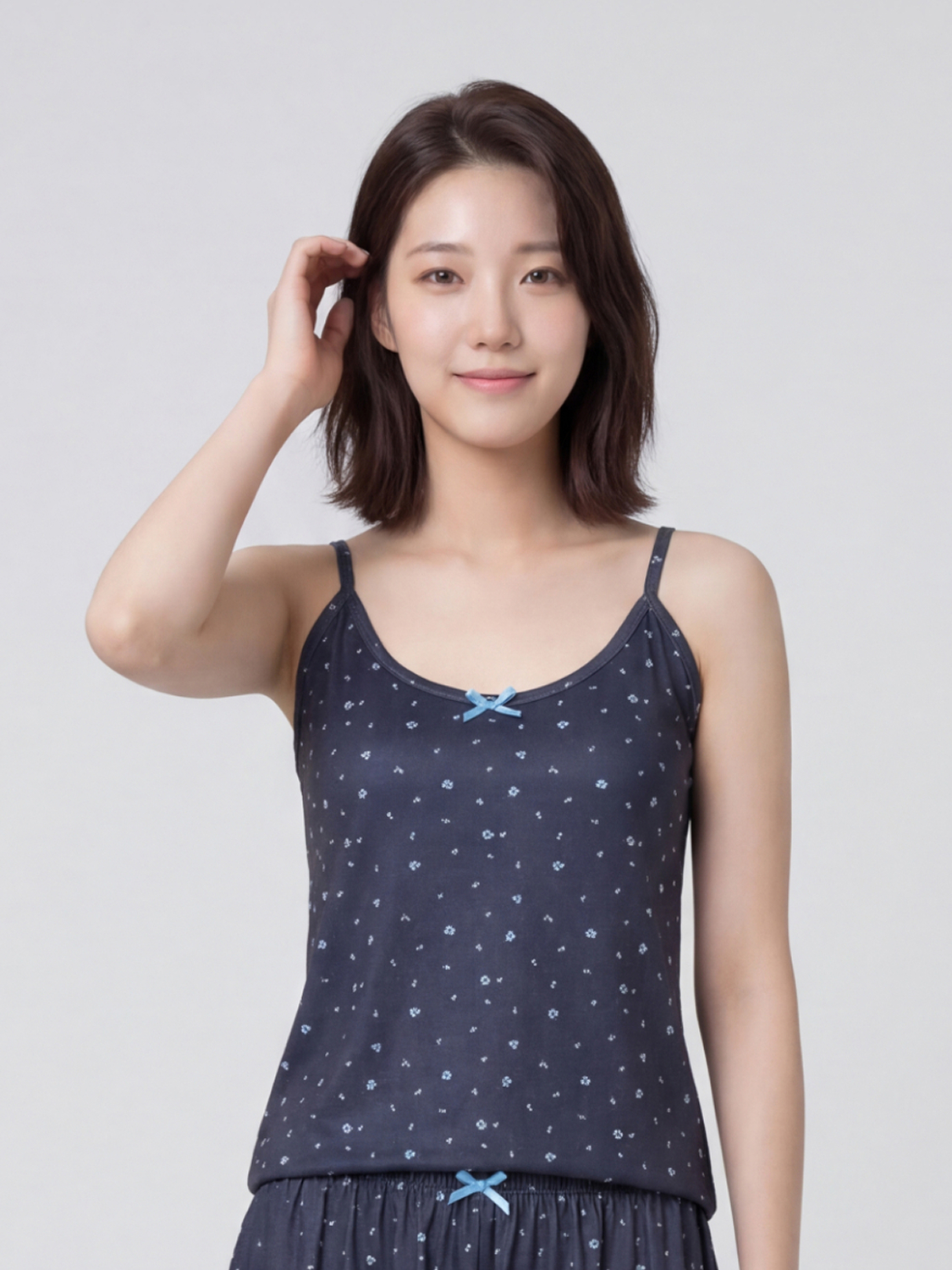 [여성] 패턴 파자마 캐미솔 L 다크네이비