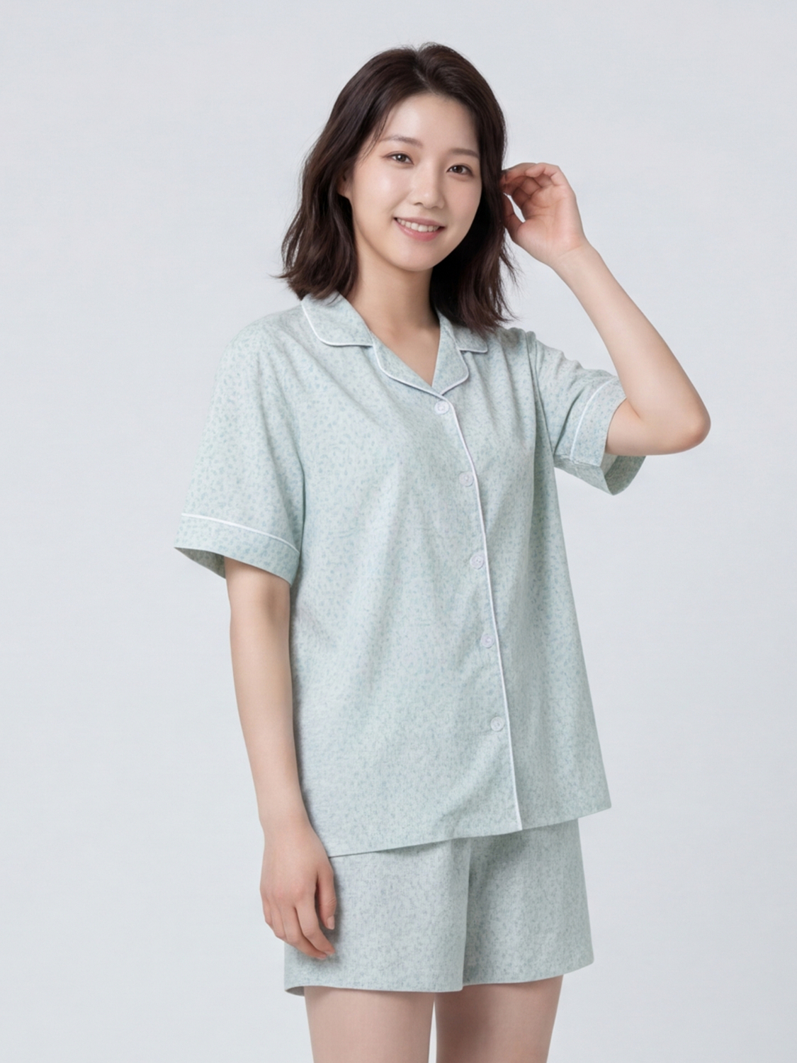 [공용] 레이온 리오셀 반바지 파자마 M 민트