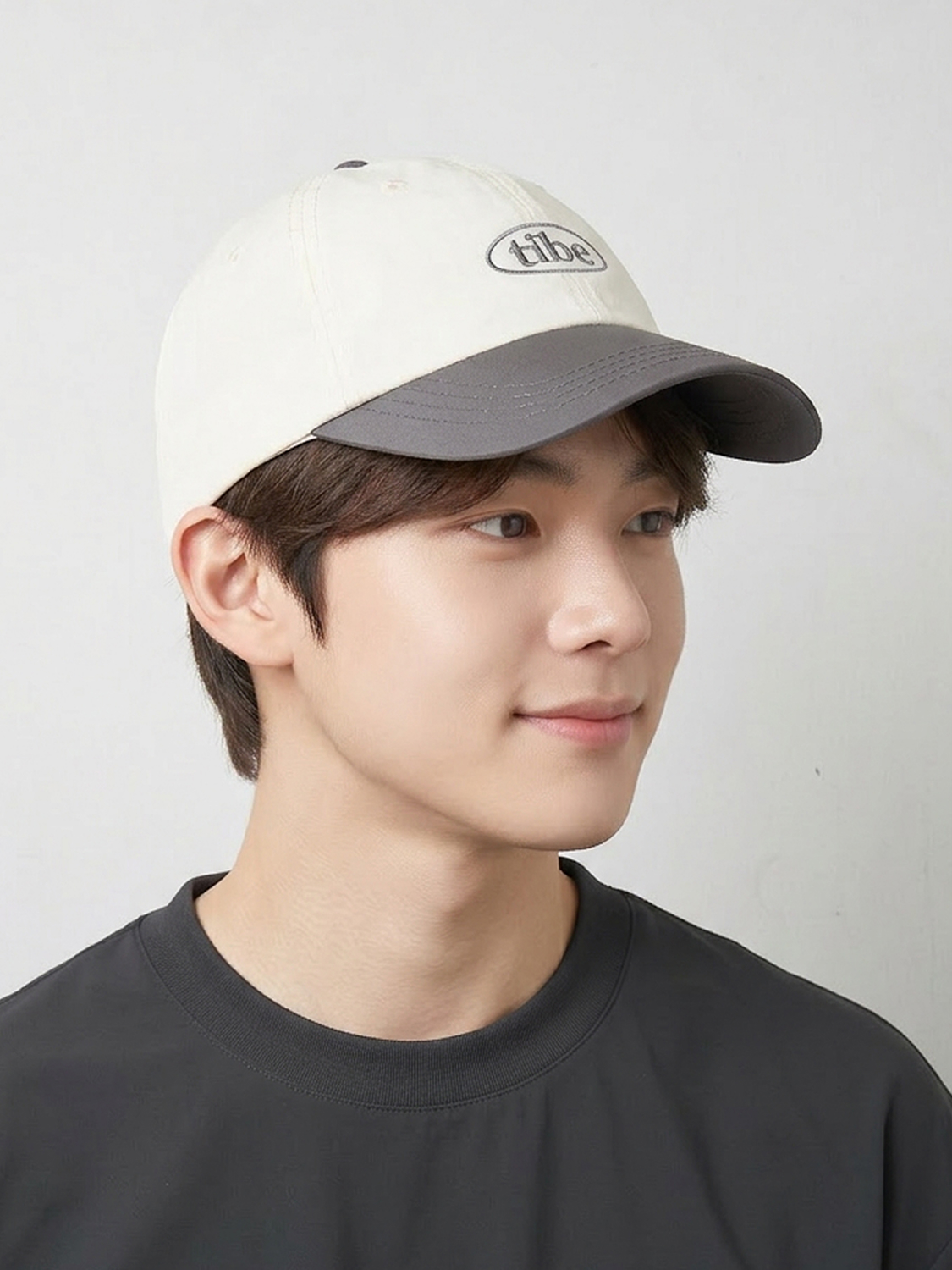조임형 투톤 볼캡 그레이