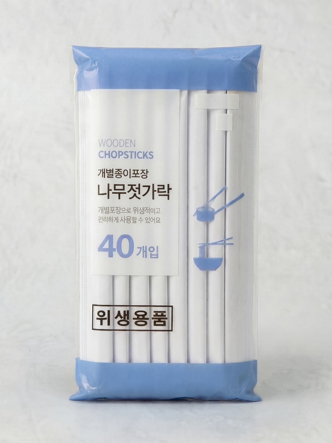보성 개별 종이포장 나무젓가락 40개입