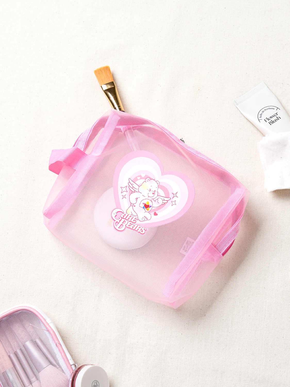 Сетчатая косметичка Care Bears L розовая