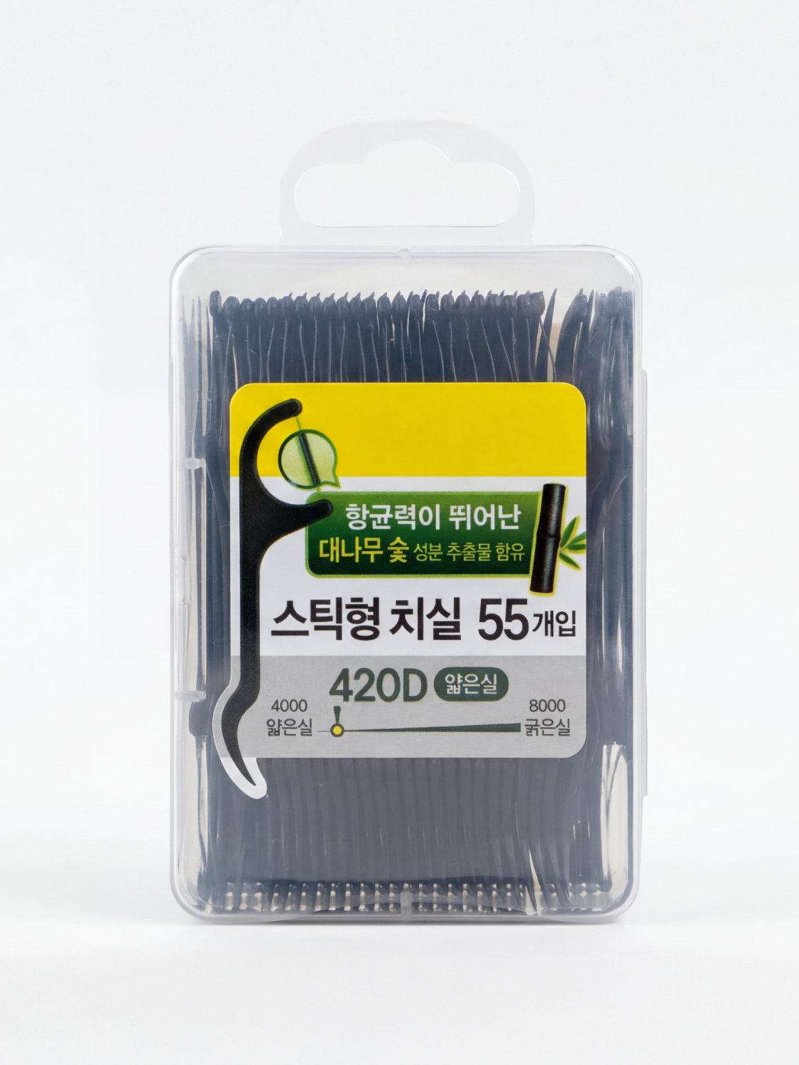 블랙 치간 치실 55개입 (420D/죽탄실)