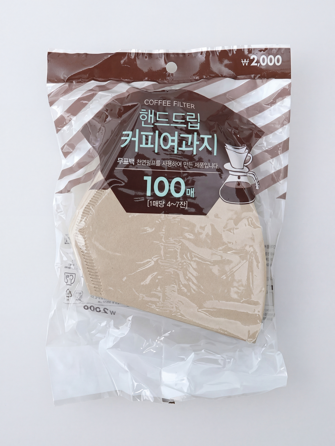 커피 필터 브라운 4~7잔용 100매