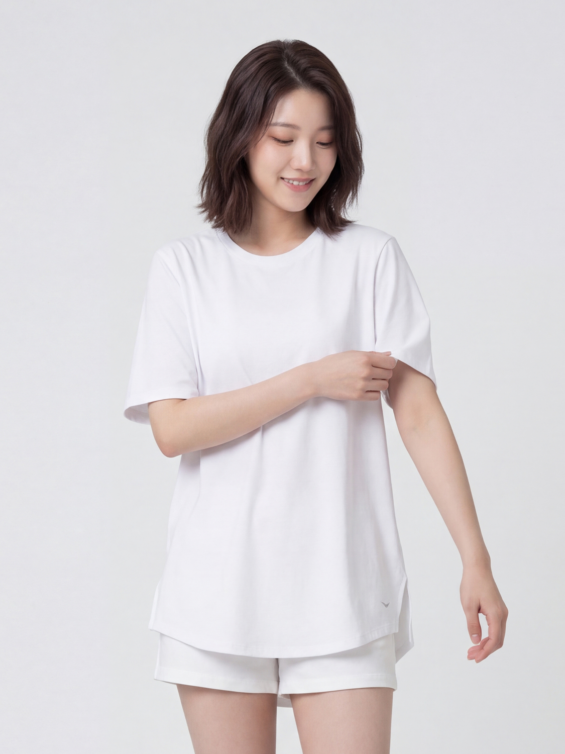 여성소로나오버핏반팔티(M)(화이트)