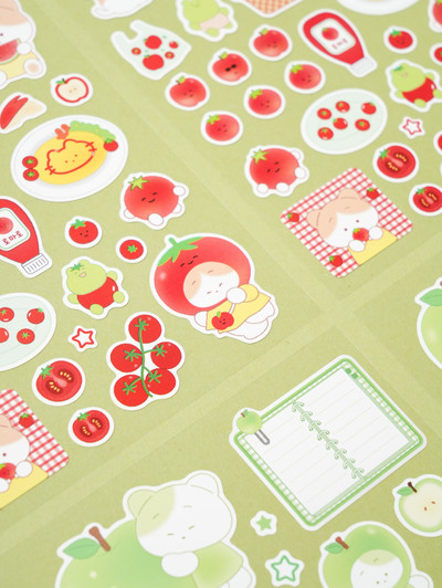 프룻 시리즈 유포지 스티커 4매입 캐릭터