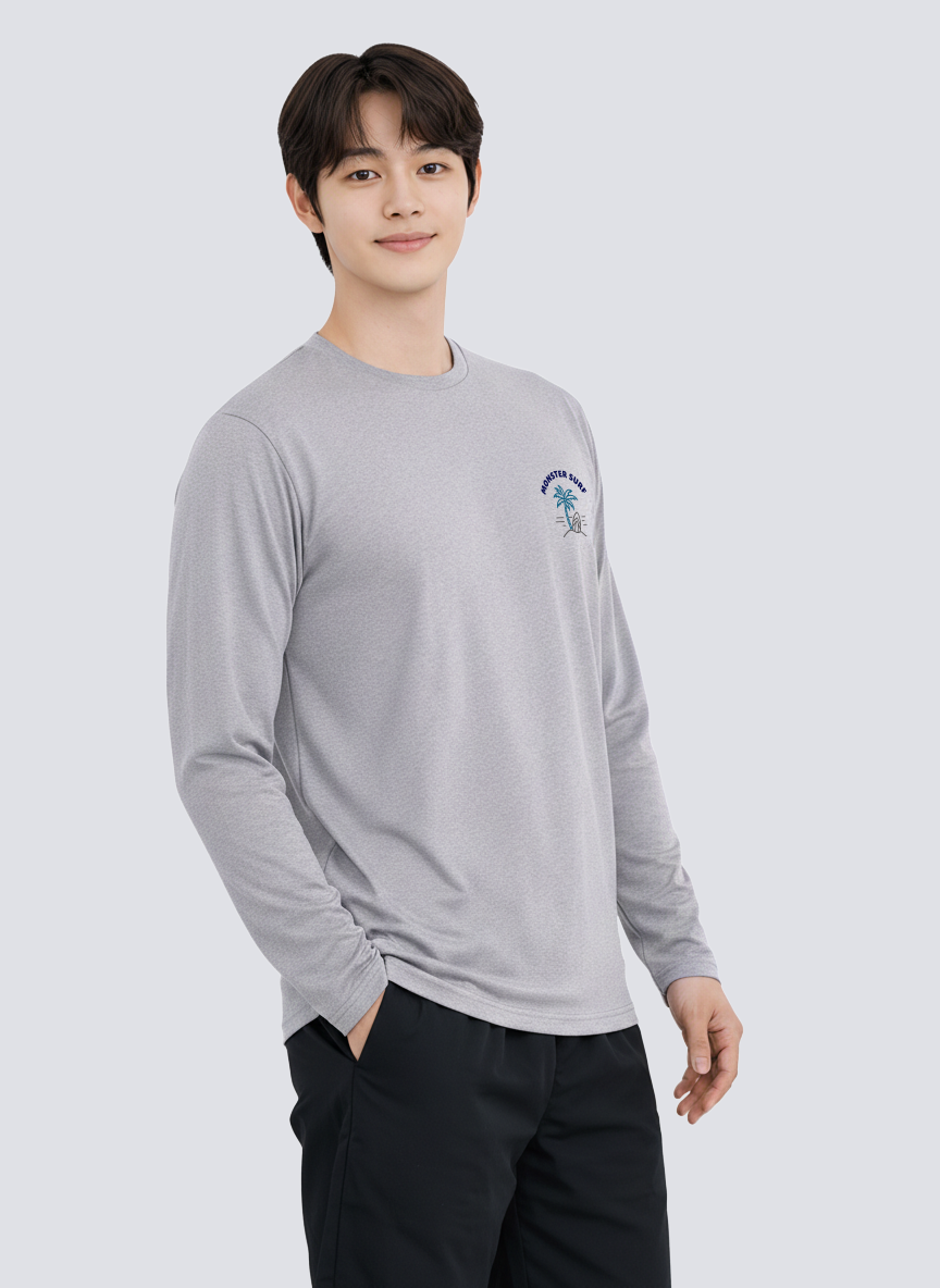 UGIZ 비치 긴팔티 M 라이트그레이