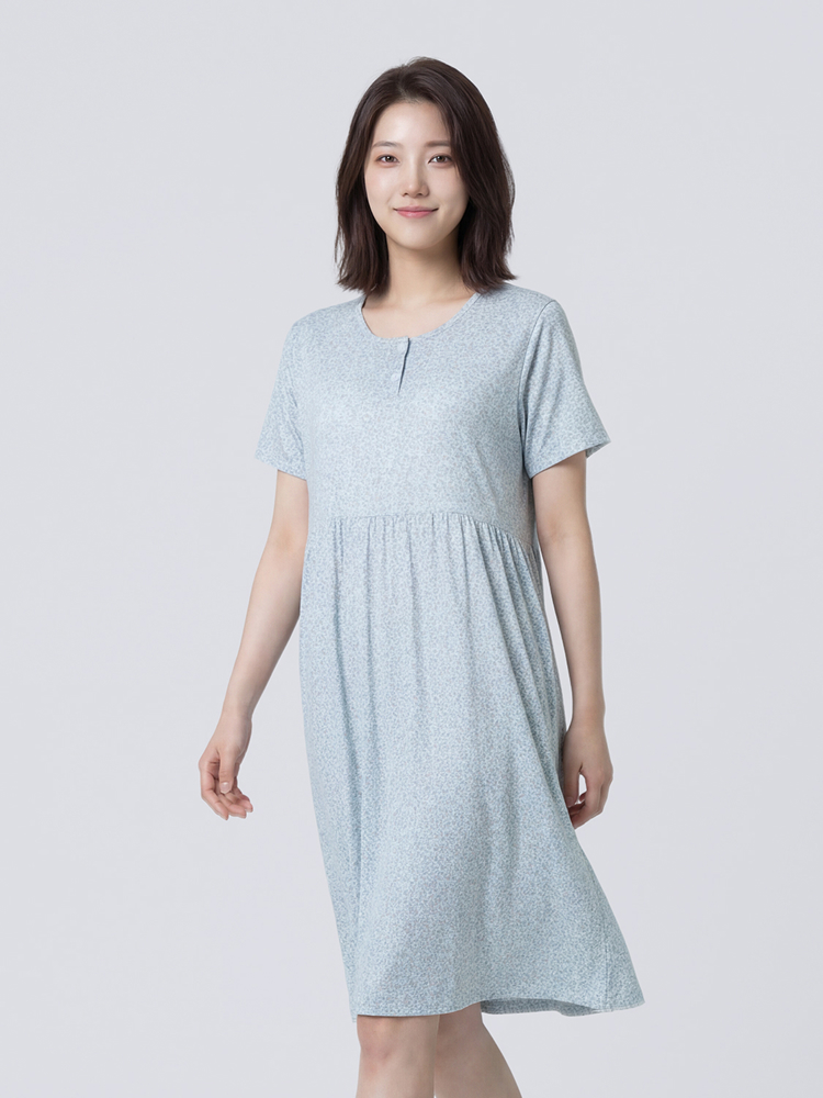 [여성] 이지쿨 냉감 패턴 원피스 그린