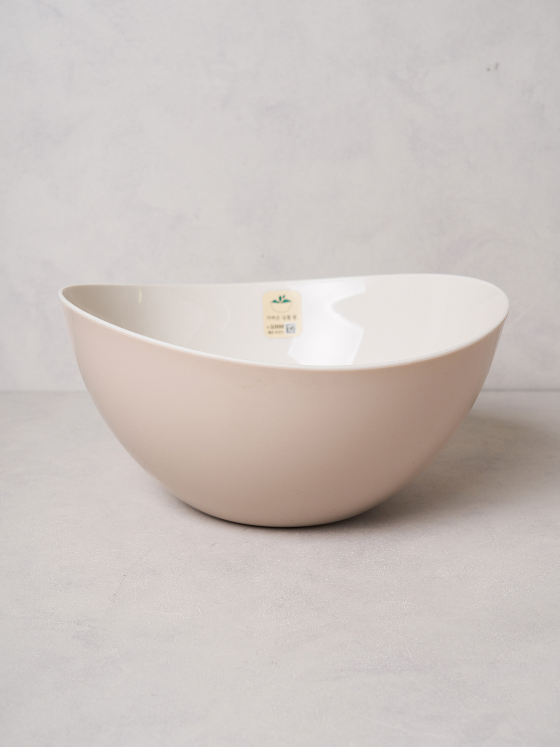 투톤 타원형 PP 볼 25.5 cm 베이지
