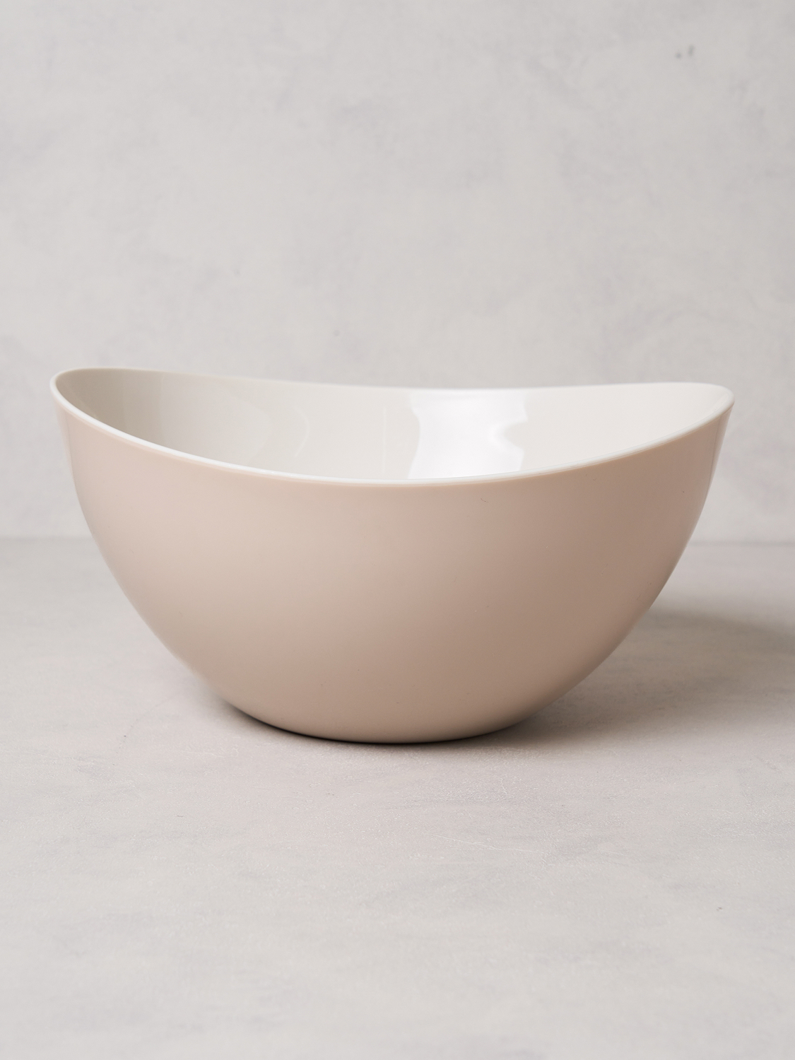 투톤 타원형 PP 볼 25.5 cm 베이지