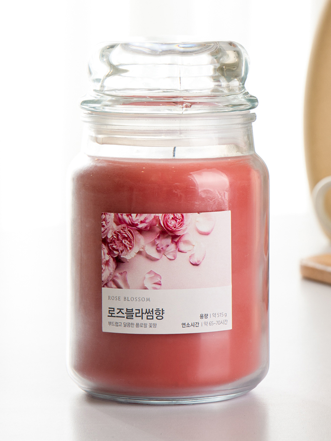 유리 마개 컬러 캔들 515 g 로즈블라썸 향