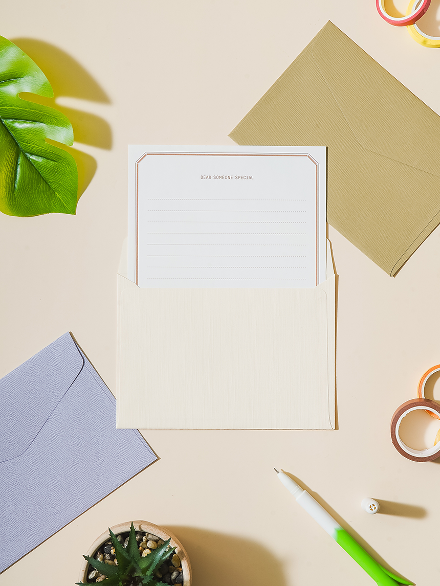 컬러 편지지 세트 옐로우
