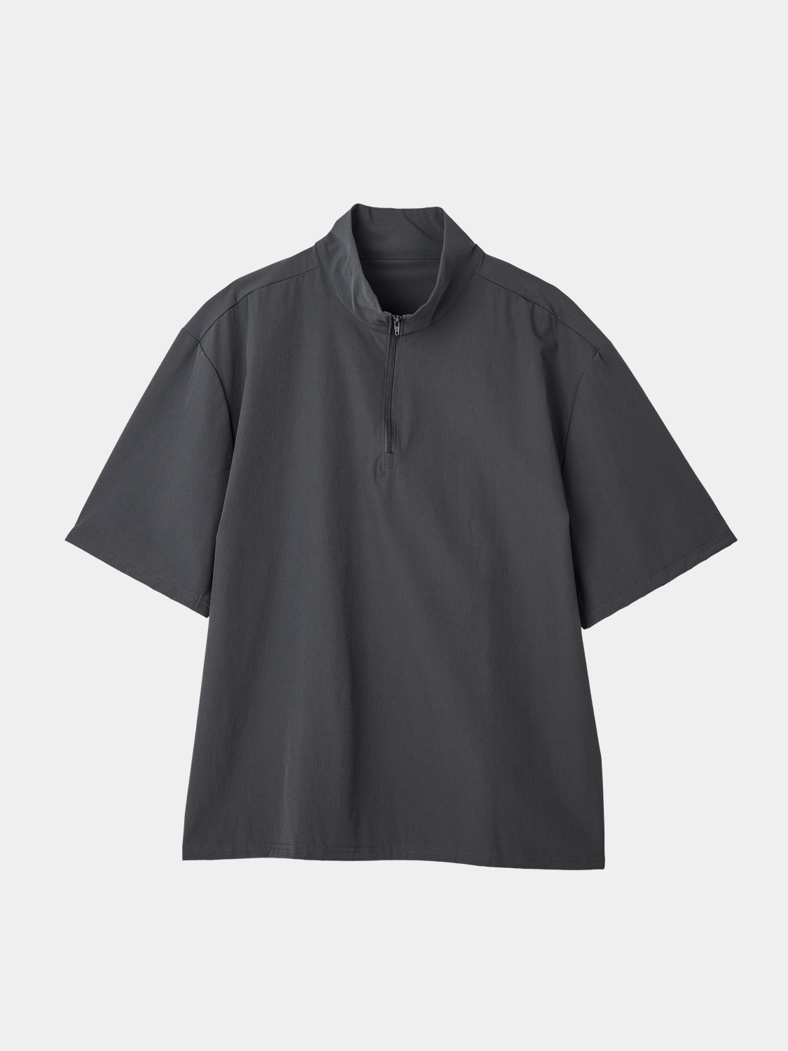 Нейлоновая футболка на молнии 1/2 XL серая