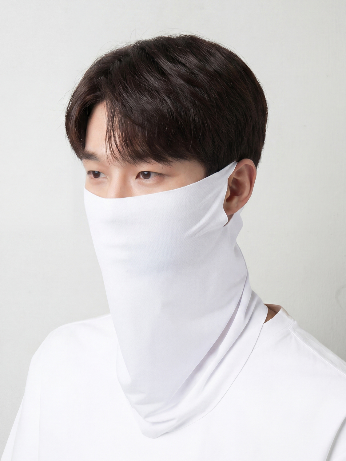 메시 귀걸이 쿨 스카프 화이트