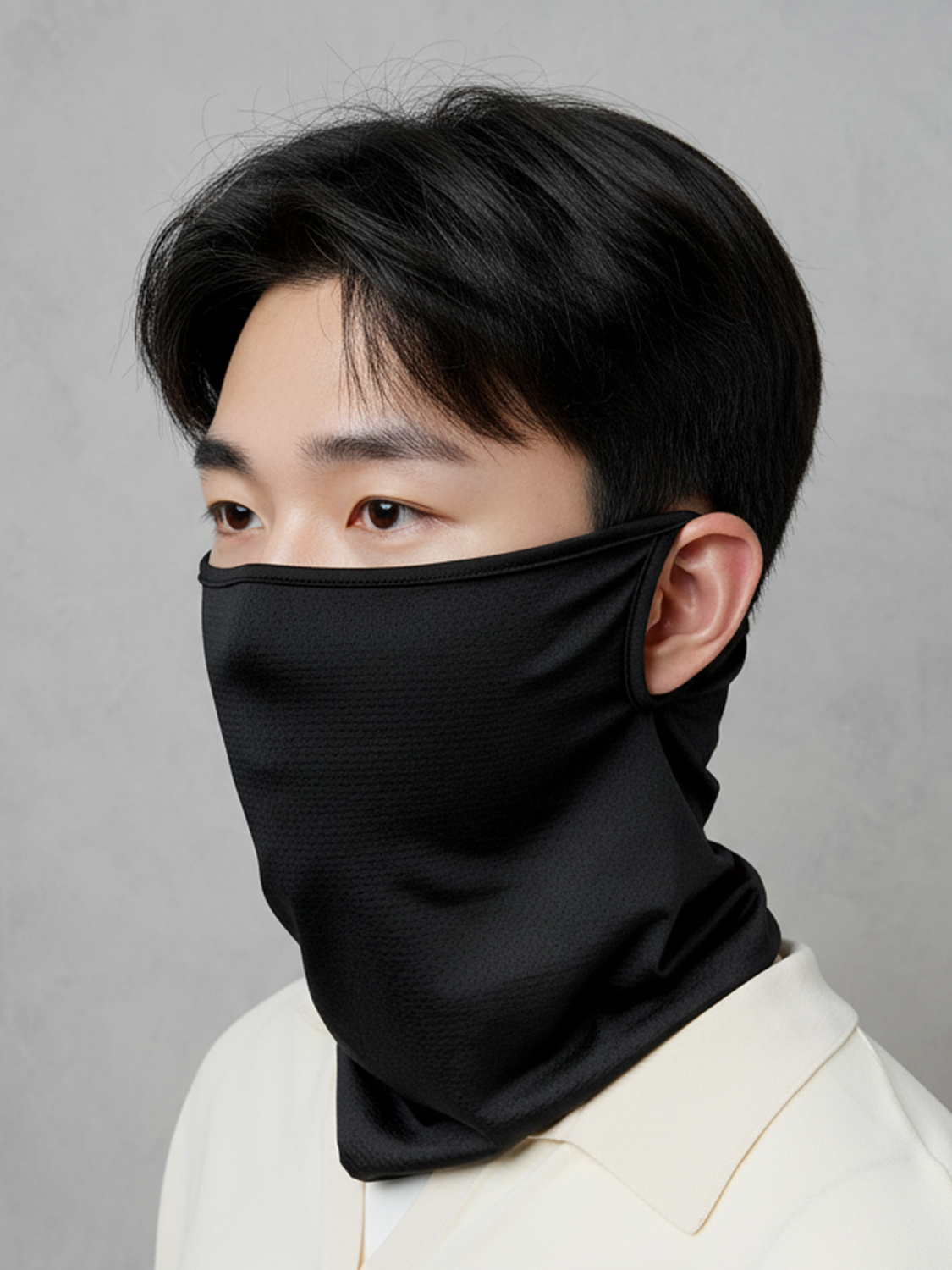 귀걸이식 메쉬 스포츠 스카프 블랙