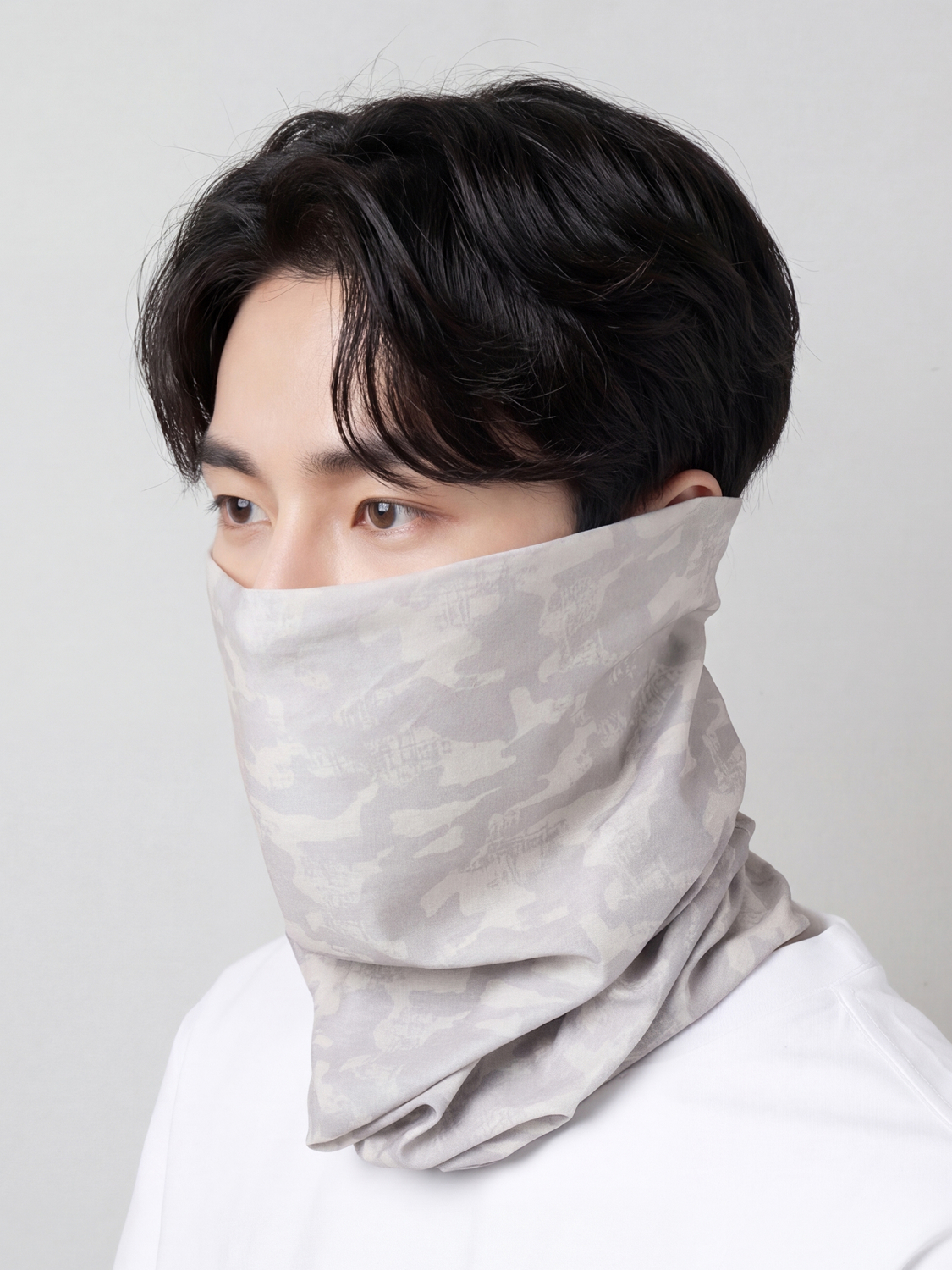 긴 머플러 연그레이