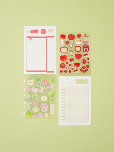 프룻 시리즈 모조지＆유포지 세트 4매입