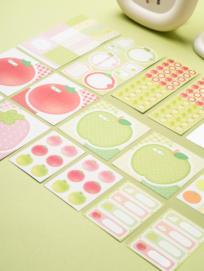 프룻 시리즈 모조지 스티커팩 18매입