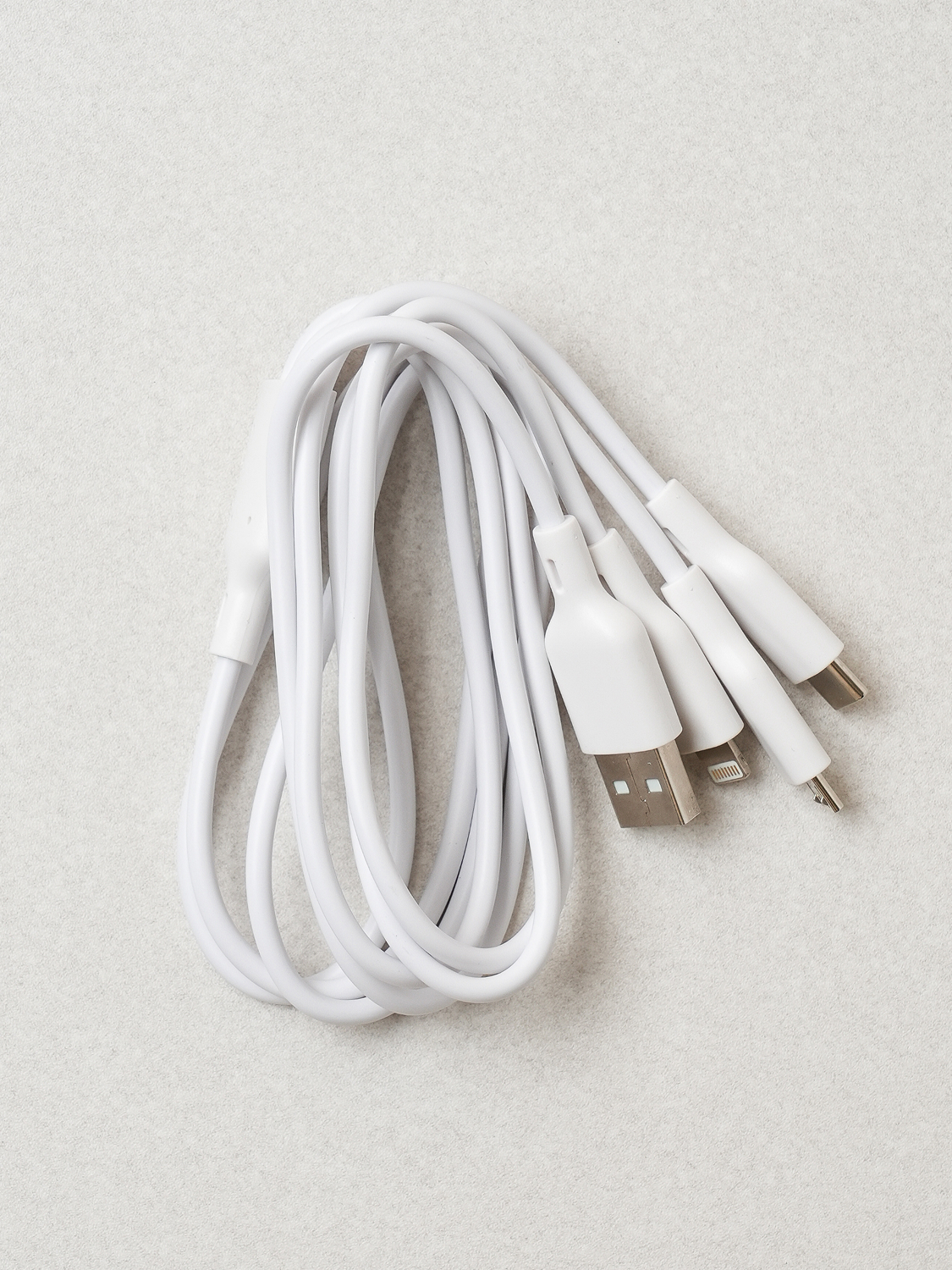 솔루엠 3 in 1 멀티 케이블 USB A to 5/8/C 1.2 m 화이트