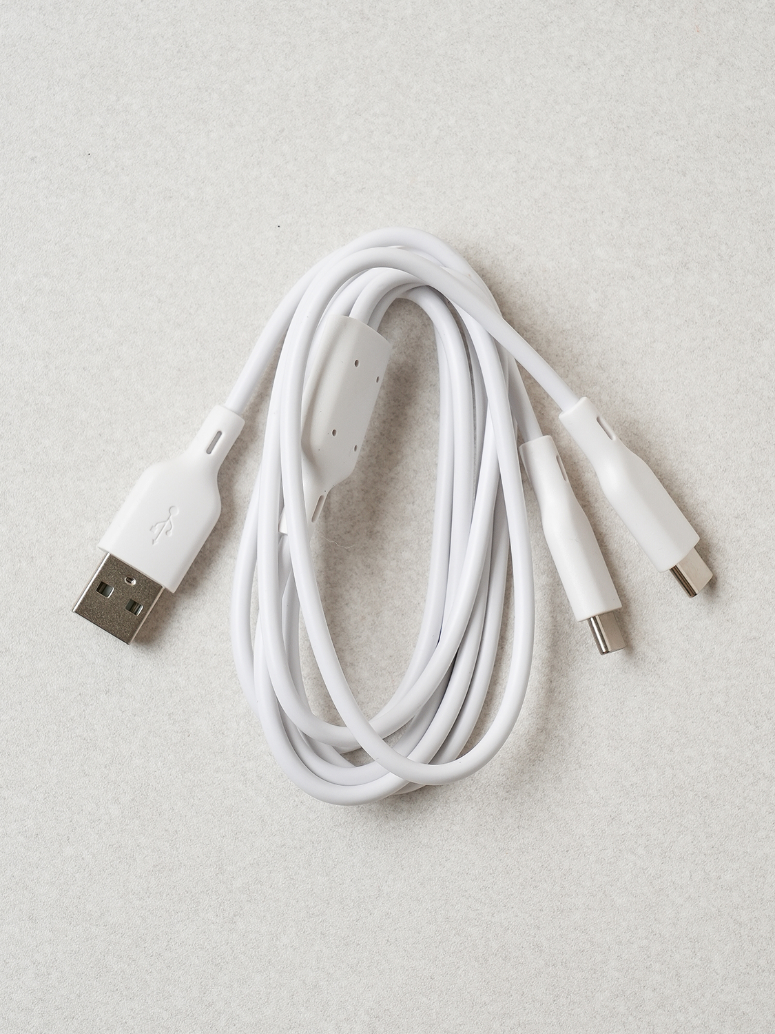 솔루엠 2 in 1 멀티 케이블 USB A  to C/C 1.2 m 화이트