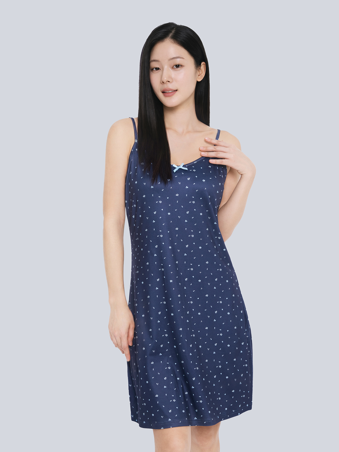 [여성] 패턴 원피스 파자마 L 다크네이비