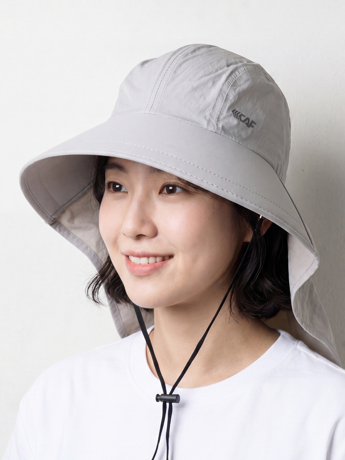 르까프 목 가림 챙 모자 그레이
