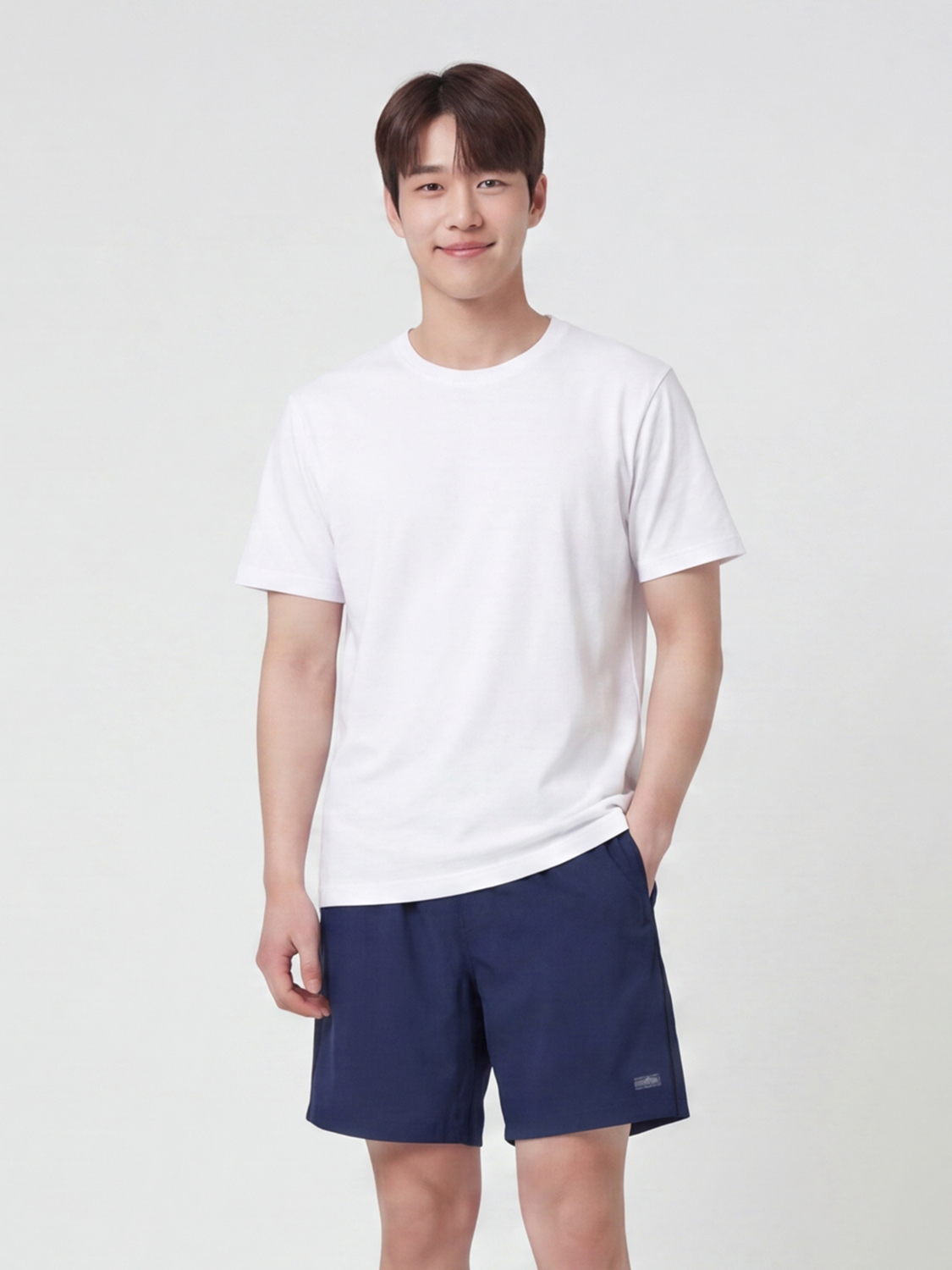 [남성] 라인 패턴 스포츠 팬츠 L 블루