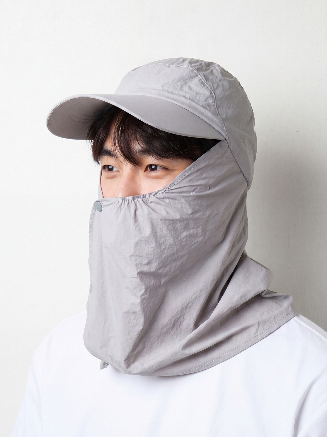 [UV 최대 99% 차단] 얼굴 가림 캡 모자 연그레이