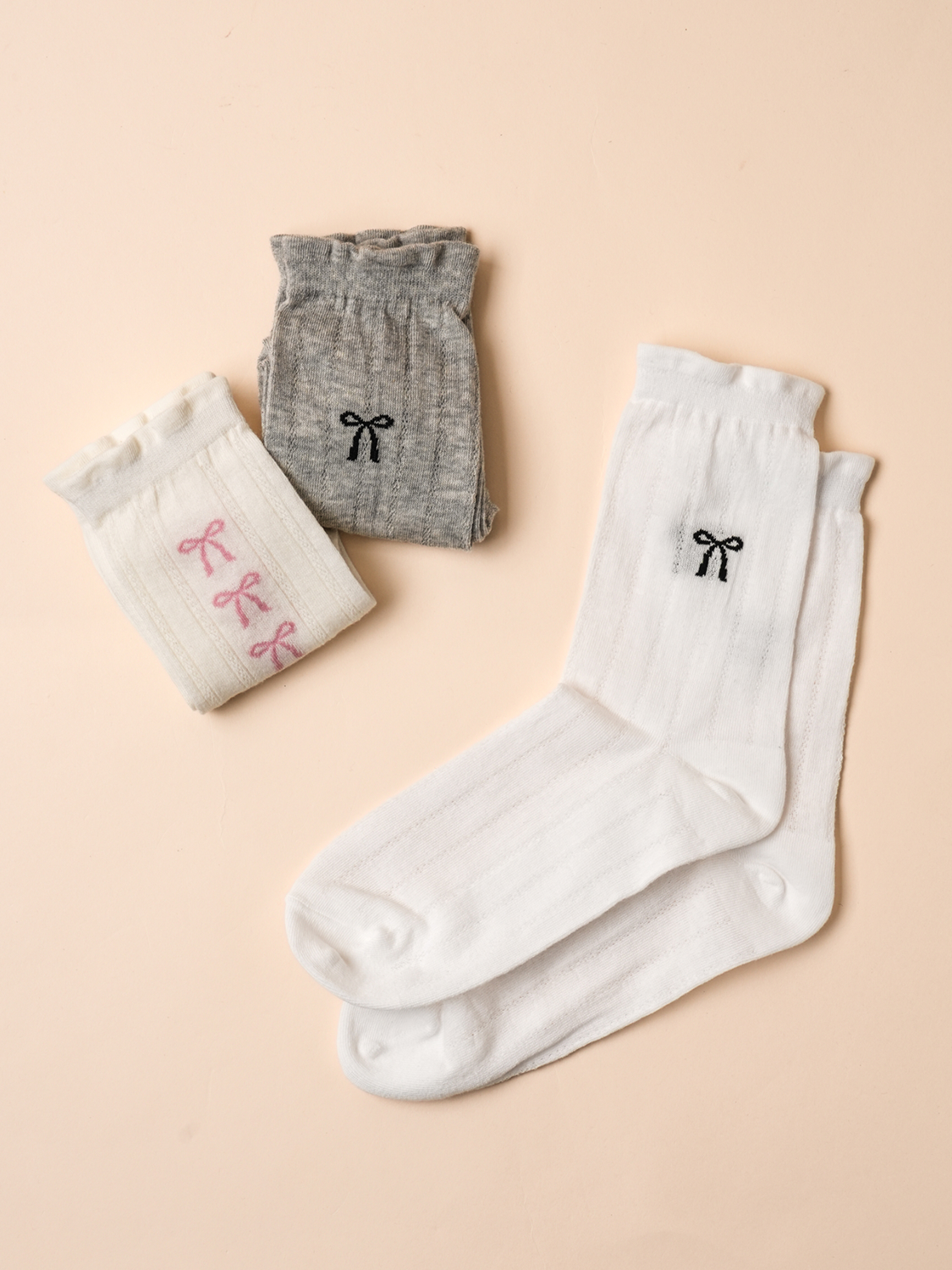 Прозрачные носки с бантом Kikiya Socks