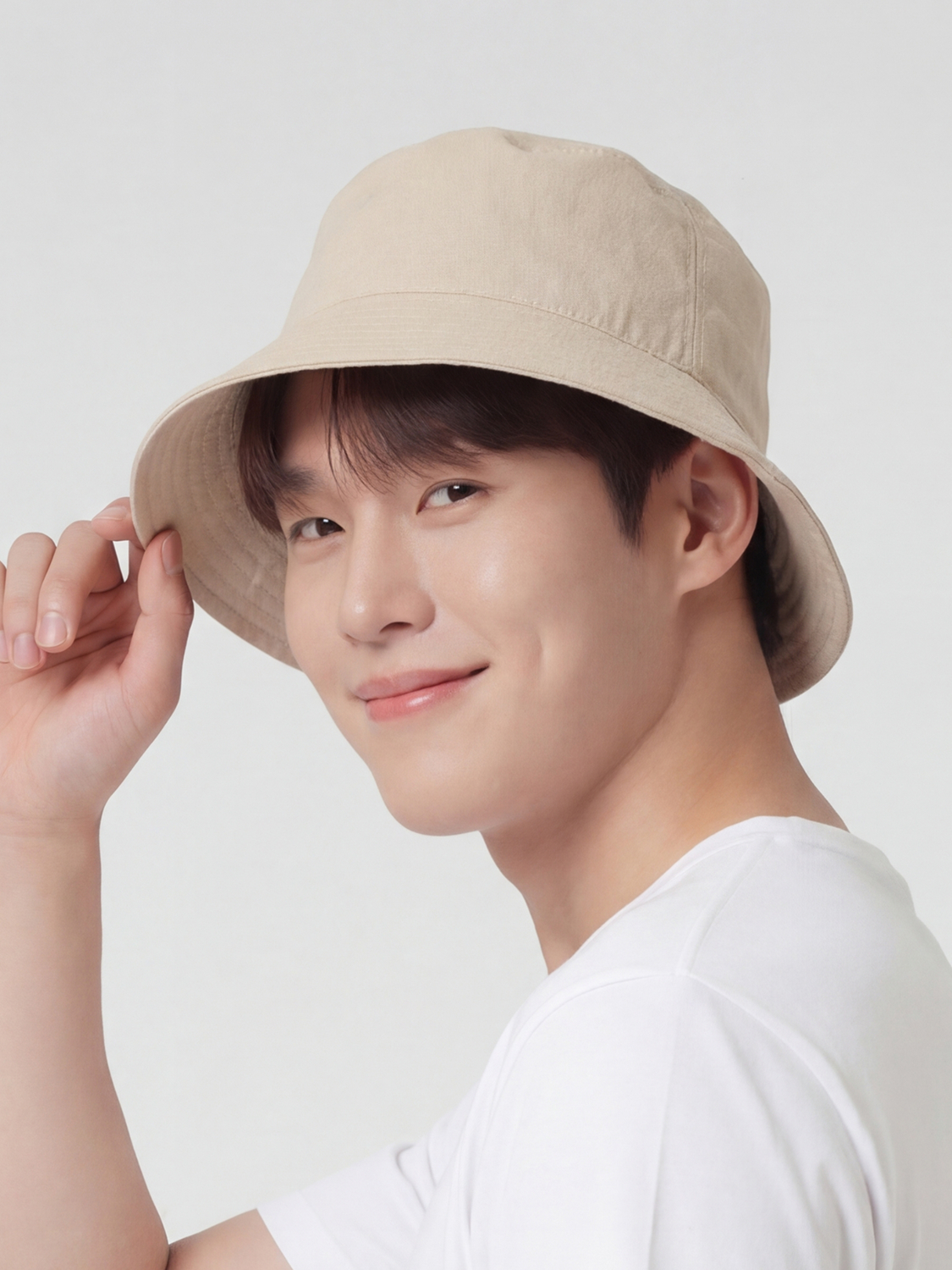 양면 벙거지 모자 베이지
