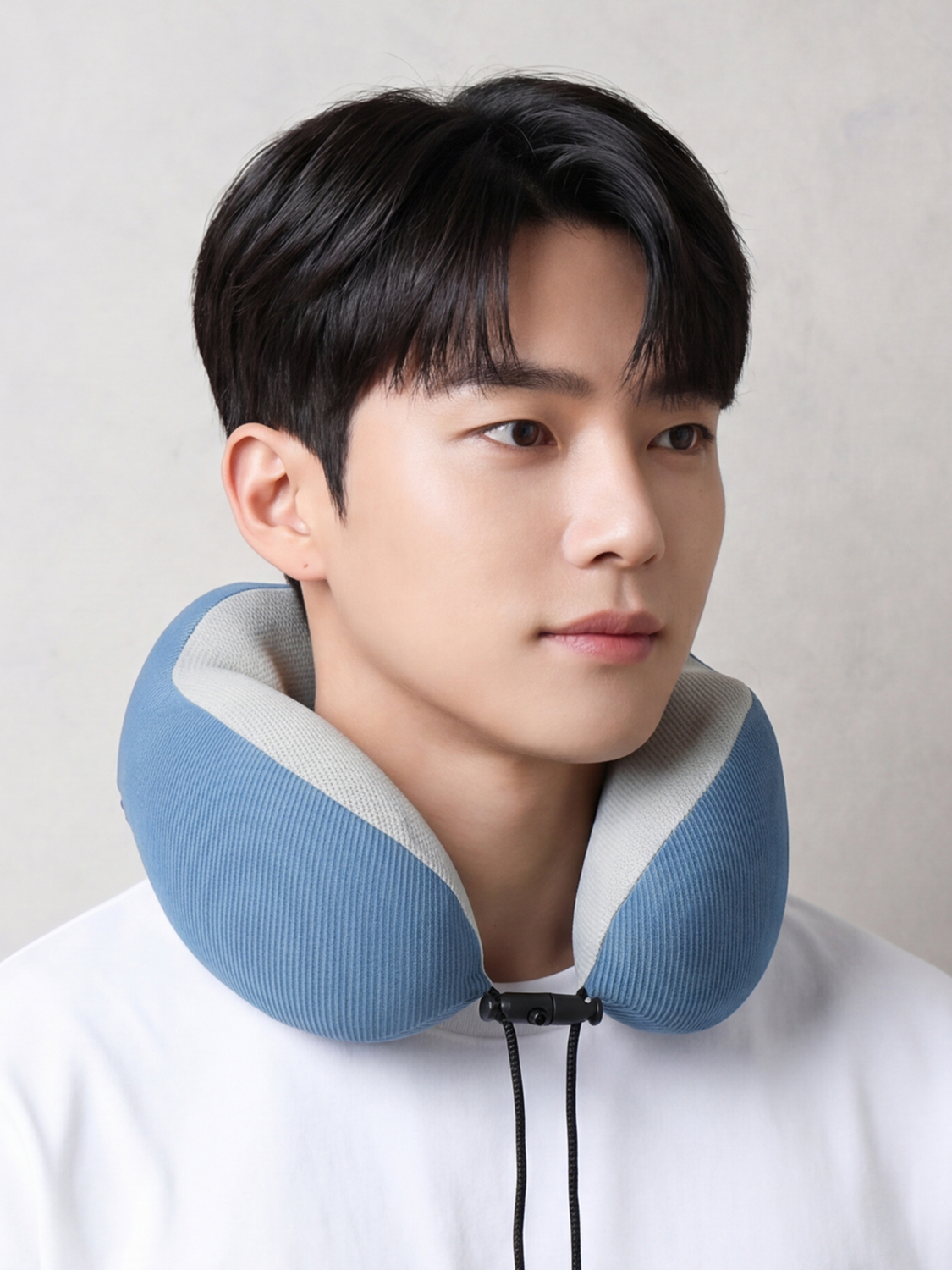 투톤 메모리폼 목 쿠션 조임형