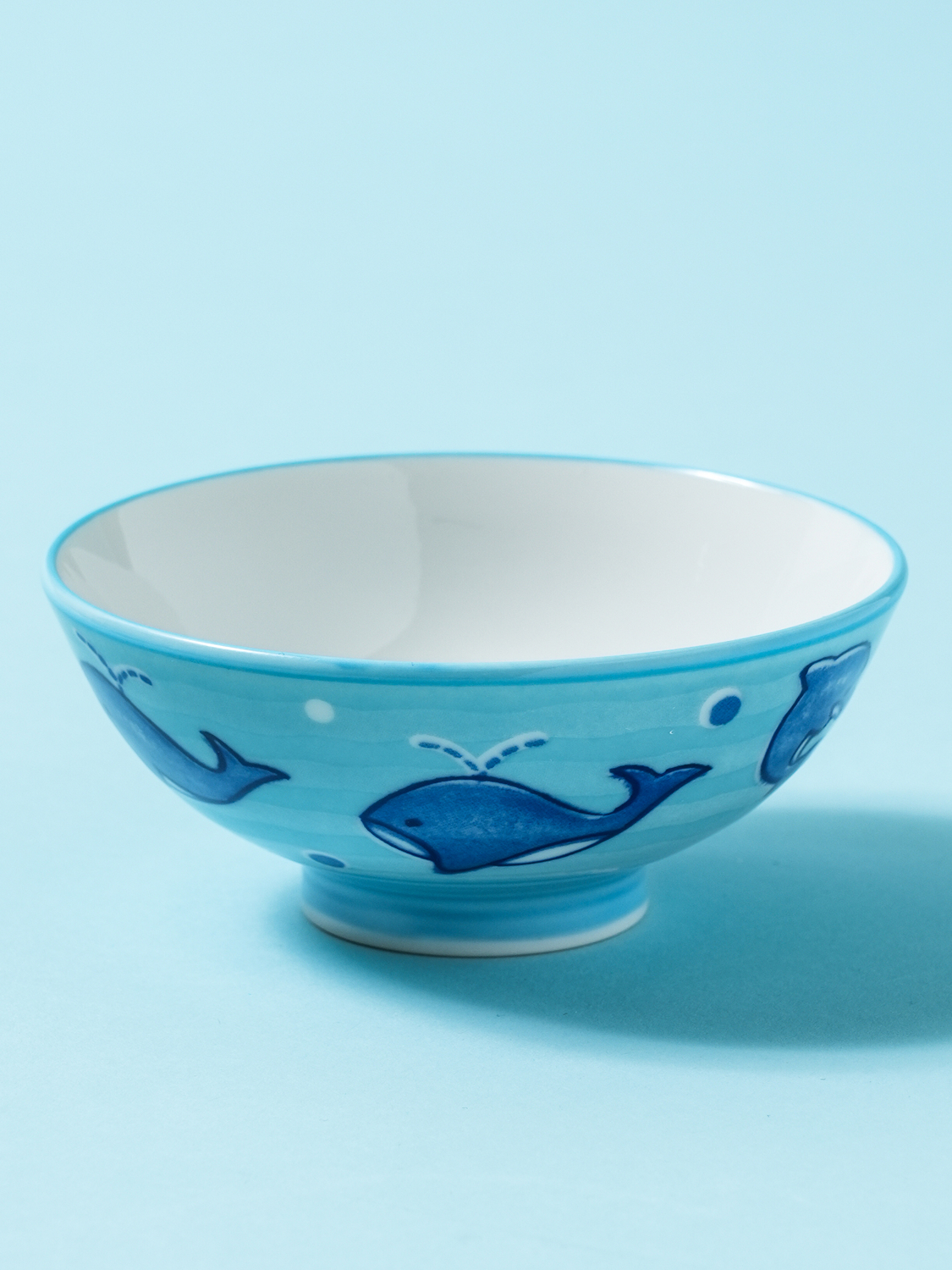 일본제 미노야키 작은 공기 10.5 cm 돌고래