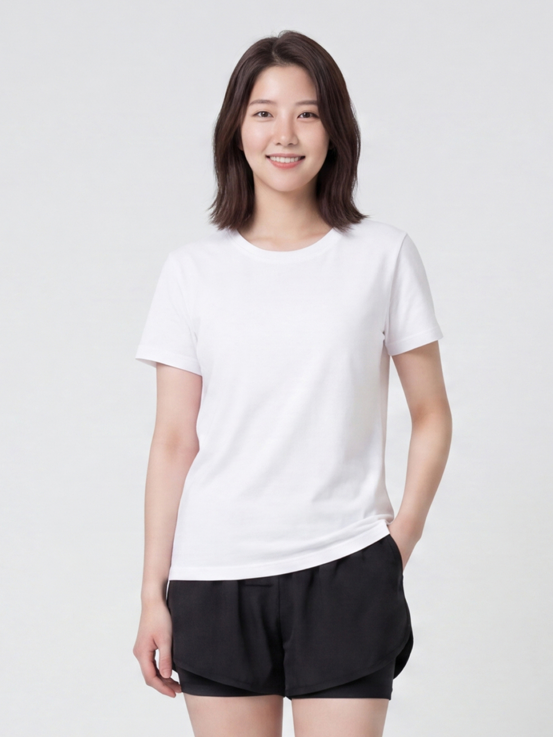 여성속바지일체형반바지(M)(블랙)