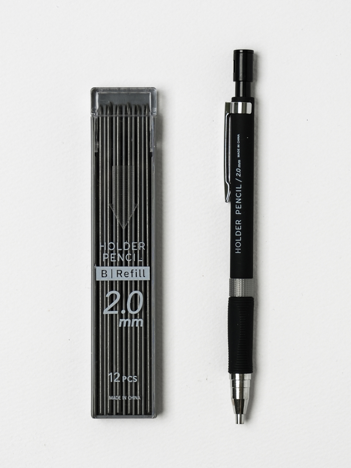 홀더 샤프＆심 12개 세트 2.0 mm 블랙