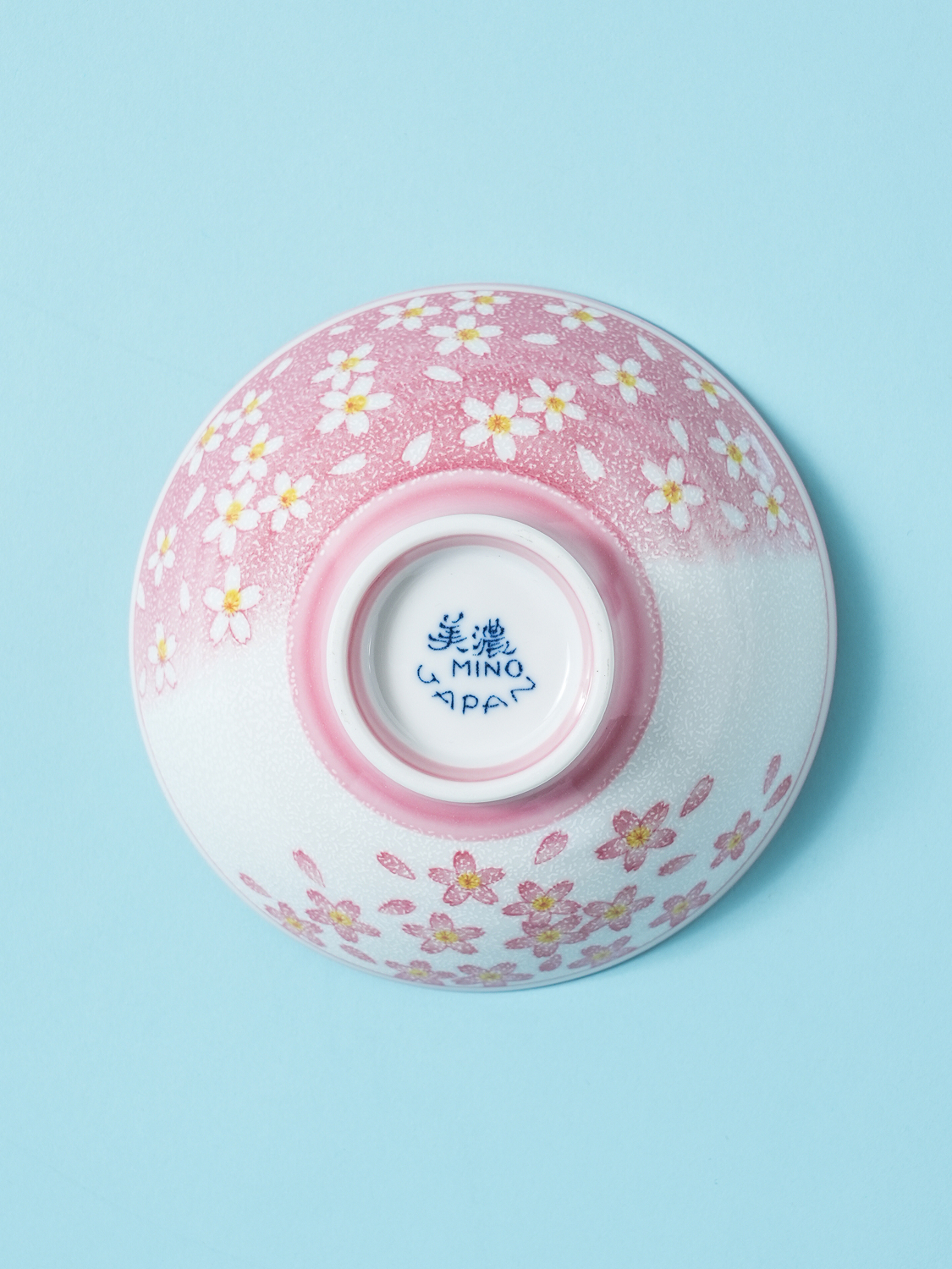일본제 미노야키 오오히라 공기 12.5 cm 벚꽃핑크