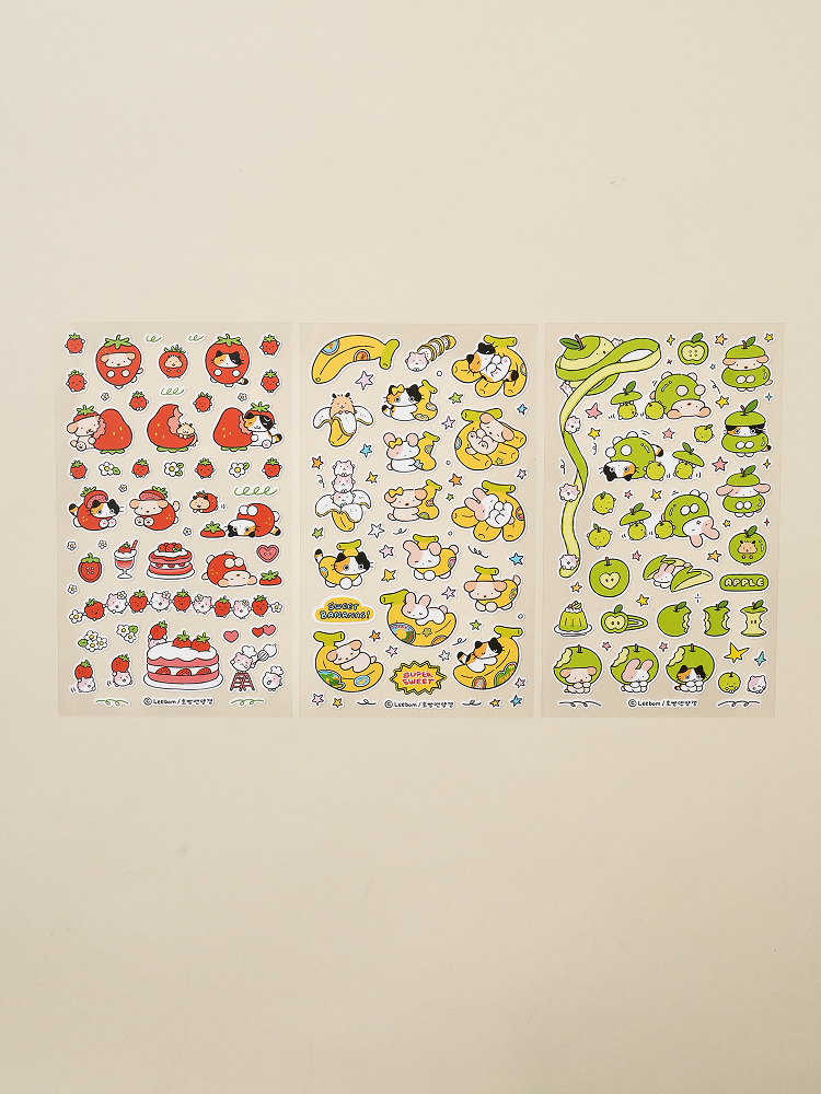 Наклейки Daiso x Leebom Фрукты 3 шт
