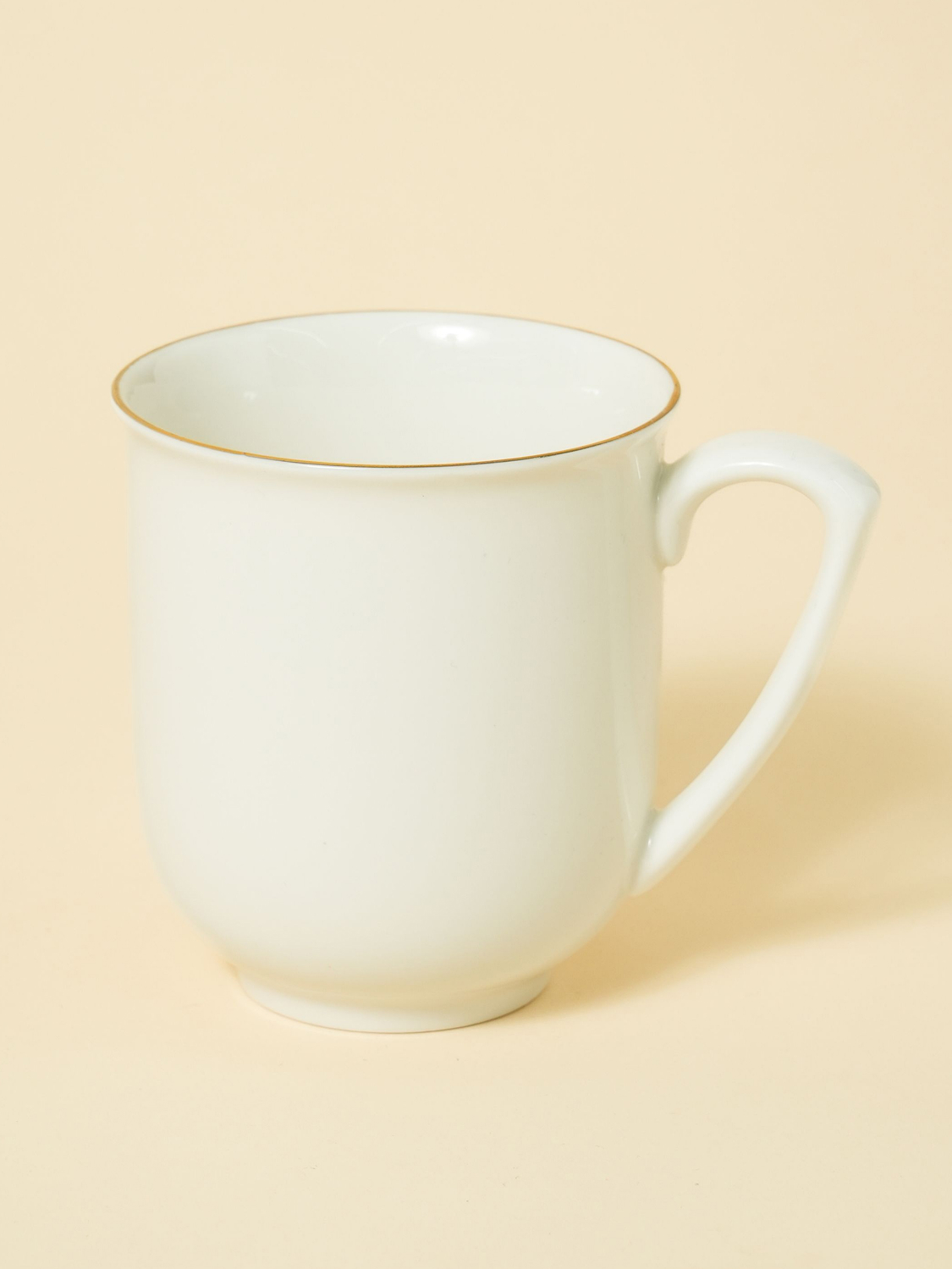 화이트 금장 라인 U형 머그 350 ml