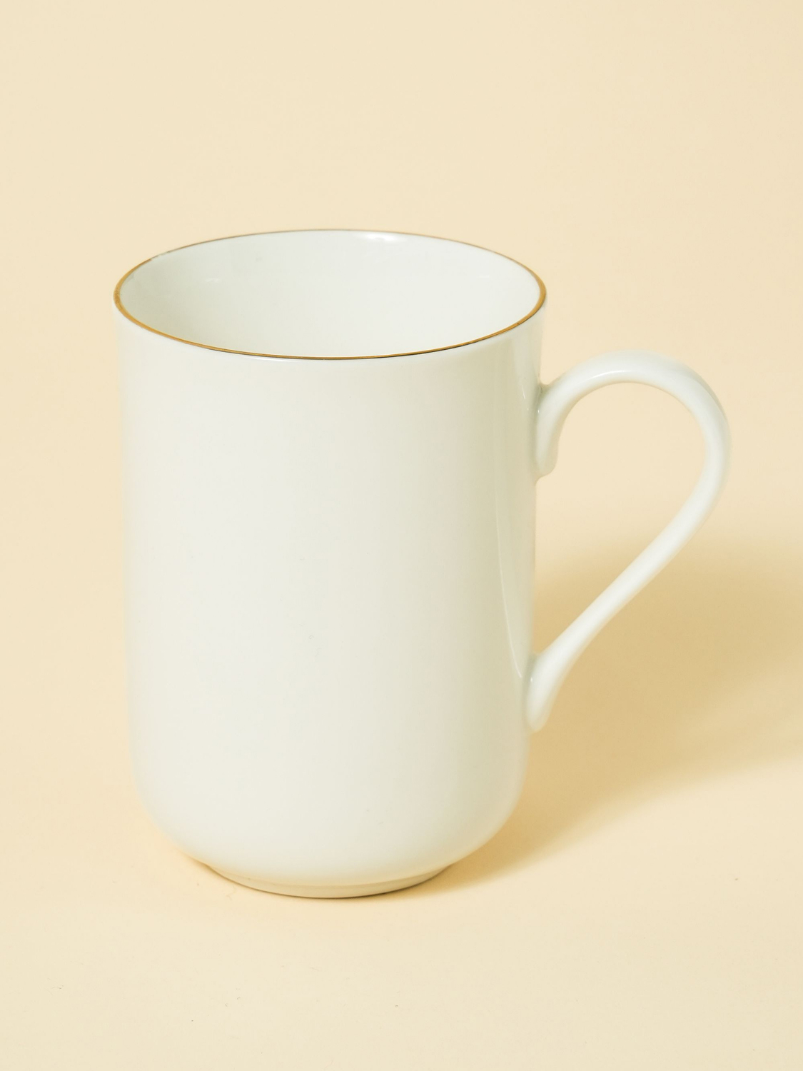 화이트 금장 라인 U형 머그 290 ml