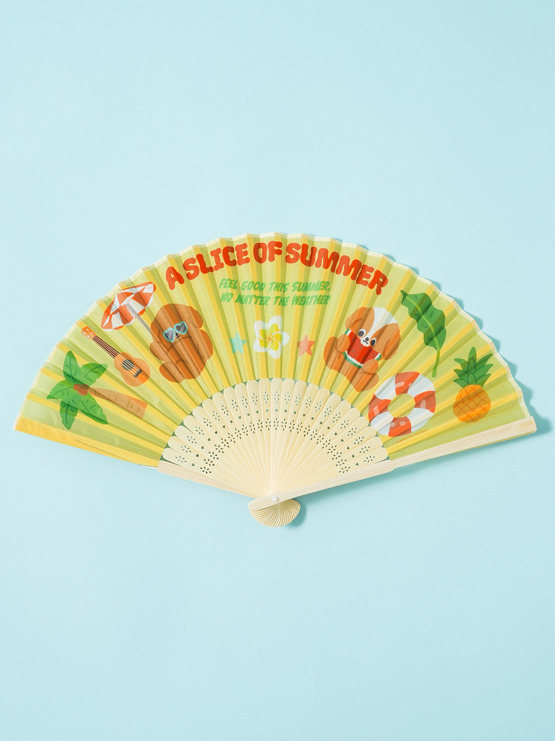 대나무 접이식 부채 21 cm 해변
