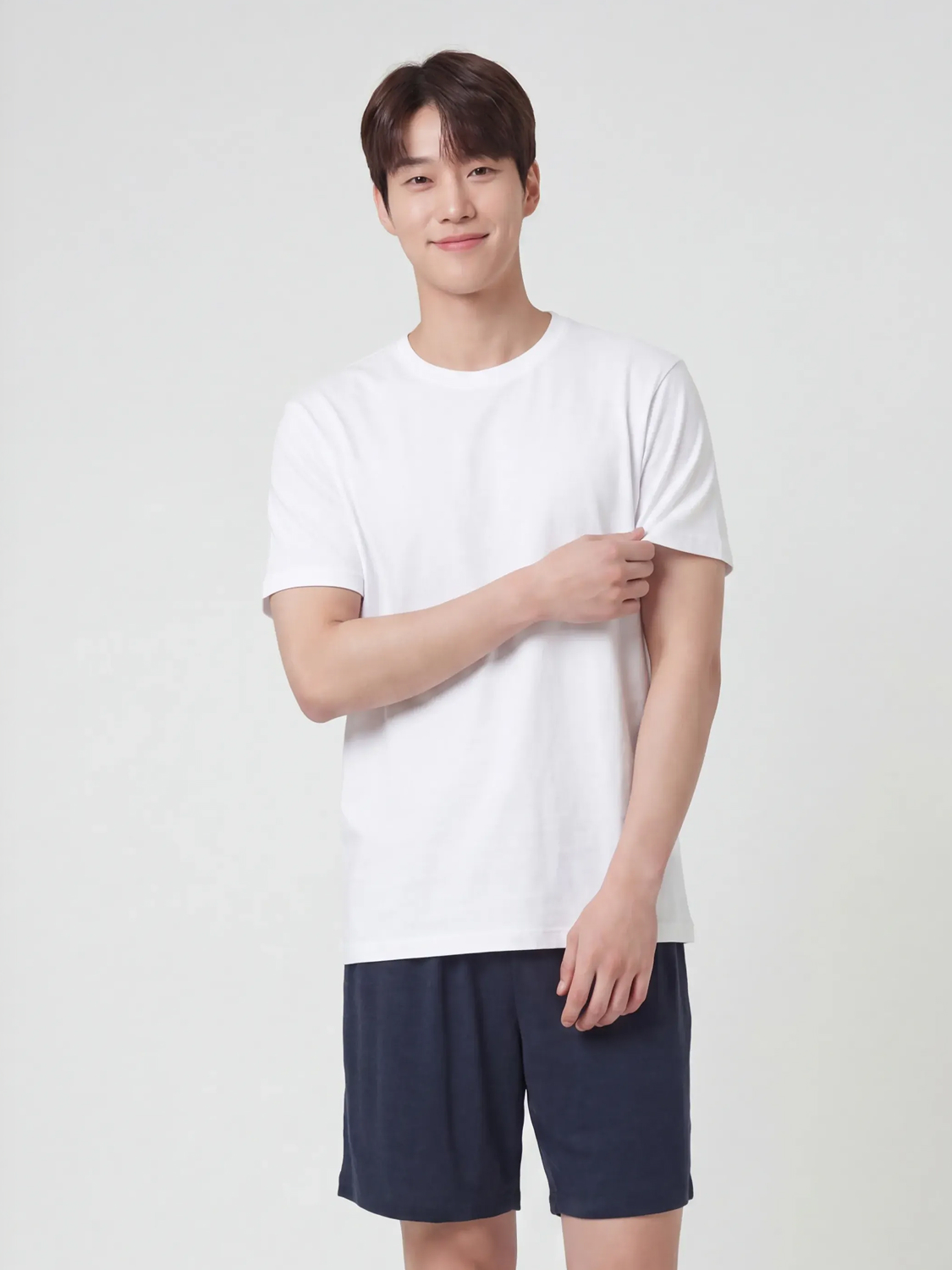 레이온 혼방 라운지 5부 팬츠(L)(네이비)