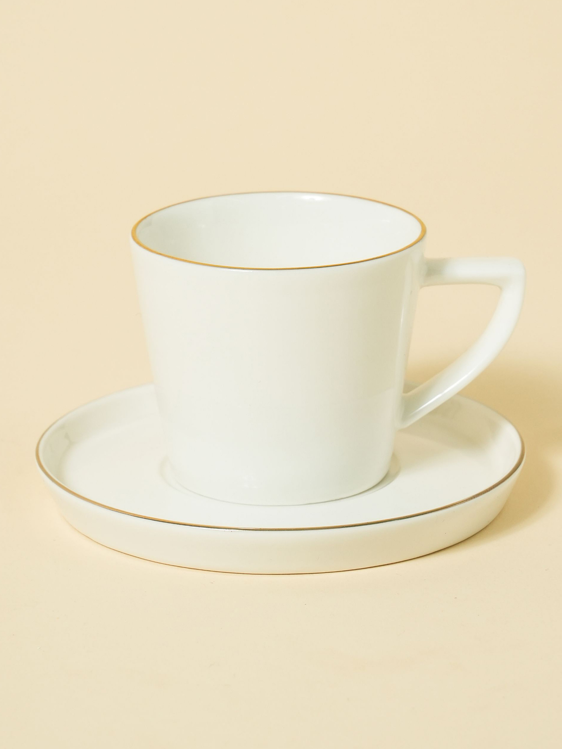 화이트 금장 라인 각진 커피잔 세트 260 ml