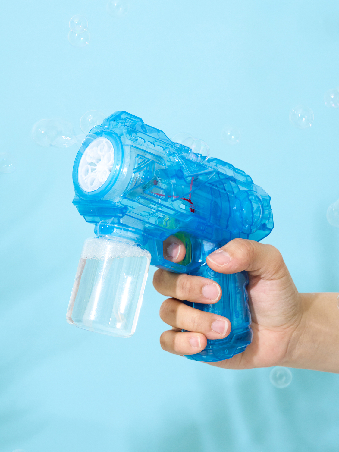 전동 투명 버블 건 블루 65 ml