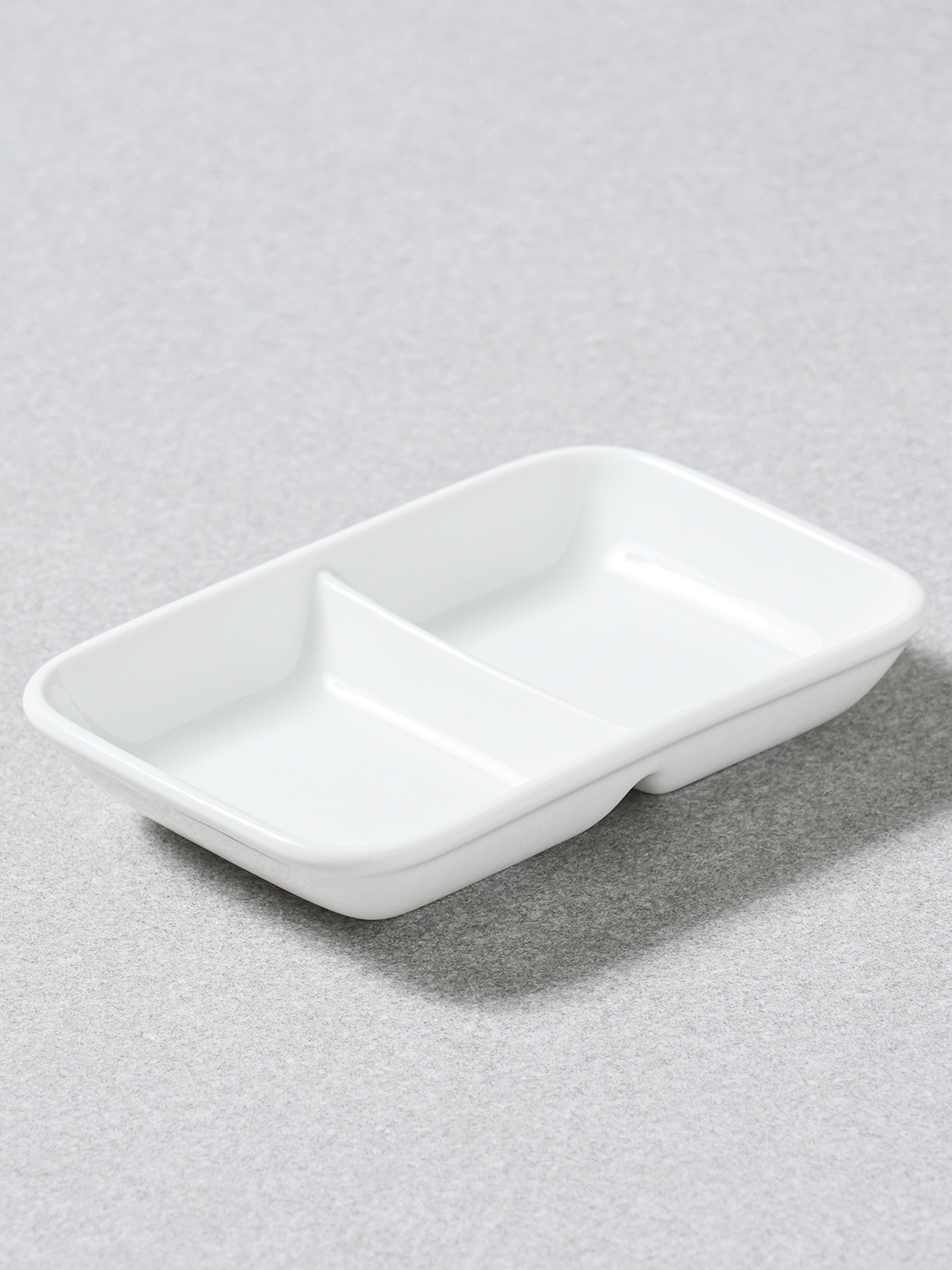 화이트 2칸 나눔 종지 10 cm