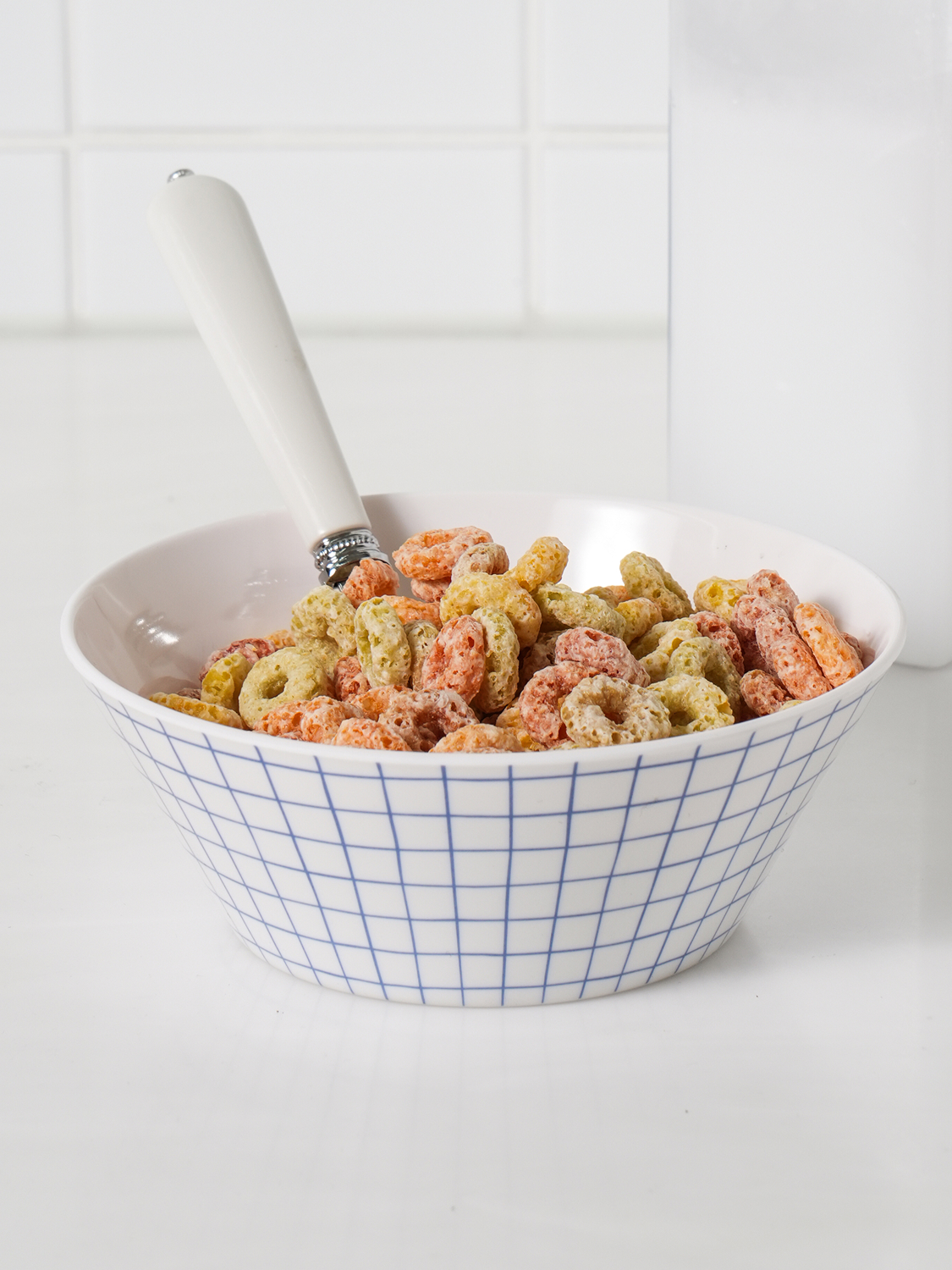 체크무늬멜라민공기(약14 cm) 2