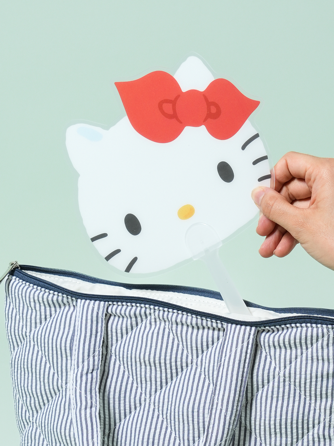 헬로키티 손잡이 부채